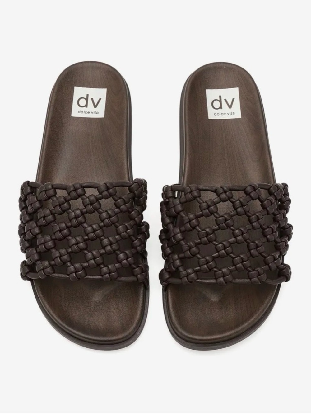Dolce Vita Dark Brown Braided Slide Sandals 9.5